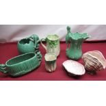 Collection of Sylvac vases, dishes and jugs including shell, celery, heron and squirrel designs, max
