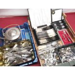 Large collection of EPNS and stainless steel cutlery including boxed set of fish knives and forks,