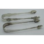 Pair of Victorian hallmarked Sterling silver Kings pattern sugar bows, probably William Eaton,