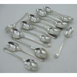 Collection of Geo.VI hallmarked Sterling silver tea spoons, all Sheffield, 1943(4),1946(4), 1950(4),