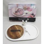 Taylor's Eye Witness porcelain and acacia wood serving set