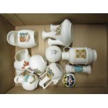 Collection of WH Goss and other crested ware including Great Malvern golf ball, Teignmouth shell,