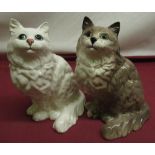 Pair of Beswick Persian cats model 1867 in white and grey/white gloss colourway (2)
