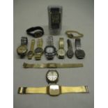 Citizen Crystron quartz wristwatch with day date, Accurist Diamond quartz wristwatch, selection of
