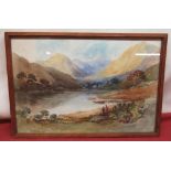 E. Coates (British C20th): Extensive Lake District landscape, watercolour, titled, signed and