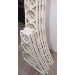 Selection of cream painted cast iron garden wall top trellis, largest piece 158cm (8)