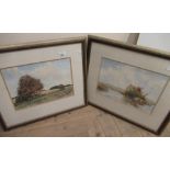 W.G. Haughton (British C20th),'The Corn Field' and 'Donegal River, pair of watercolours, signed,