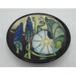 Moorcroft pottery pin dish c2007 in the Entwined pattern, W12cm