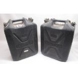 Pair black military 20L water cans