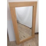 Contemporary oak framed rectangular wall mirror, W70cm H131cm