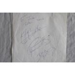 'The Who' band autograph signed 'to Julie, lotsa love, John Entwistle, Roger Daltrey, Pete