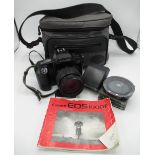 Canon EOS 1000F 35mm SLR camera, with Canon 35 105 zoom lens, with selection of filters and