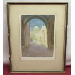 A.L. Simpson (C20th): 'Kasmira' (Tunisia), coloured etching, ltd.ed 45/100, signed titled and