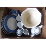 Wedgwood Meridian part coffee service together with an early C20th jardinière, decorative