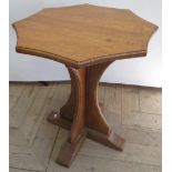 Sid Pollard of Thirsk - Oak occasional table, the shaped octagonal top on cruciform base, W49cm