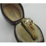 Hallmarked 18ct yellow gold solitaire ring with round cut diamond in claw set mount, diamond