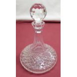 Waterford glass Port decanter, with faceted neck, globular stopper and star base, H26cm