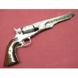 A scarce Nickel plated martial .44 cal Colt army revolver, 1860 model, single action 6 shot, with c