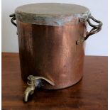 Large early c20th Benham & Froud copper water boiler and lid,