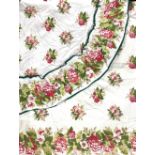 David Hall Collection - Pair of Colefax and Fowler "Caroline" curtains with pink and green floral