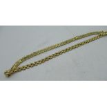 9ct yellow gold three row panther collar necklace with concealed box clasp and safety catch, stamped