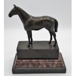 Andre (French C20th): Grand Tour style bronze study of a horse, on marble base, impressed mark,