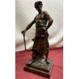 Emile Louis Picault (1833 - 1915) 'Work' patinated bronze model of a Blacksmith, produced for the