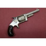 American 5 shot Whitney .32 rimfire revolver nickel plated frame 3 inch barrel inscribed