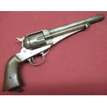 Remington .44, 6 shot revolver with 7 1/2" barrel, the top engraved with e Remington & sons ilion