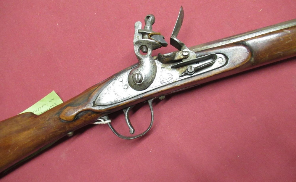 Early C19th English trade type musket with .50 cal with 52" barrel with first stage octagonal