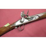 Early C19th English trade type musket with .50 cal with 52" barrel with first stage octagonal