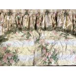 David Hall Collection - Pair of Colefax and Fowler" Plumago Bouquet" curtains with pastel pink and