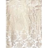 David Hall Collection - Two pairs of gold damask curtains with beige lining, approx. W120cm L340cm