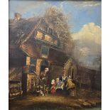 David Hall Collection - Continental School (C19th); 17th Century Rural Village Scene, 42cm x 35.5cm
