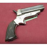 Sharps Breech-Loading 4 shot Pepperbox Pistol, .30cal rimfire model 1A Ser. No. 3551 fully fluted