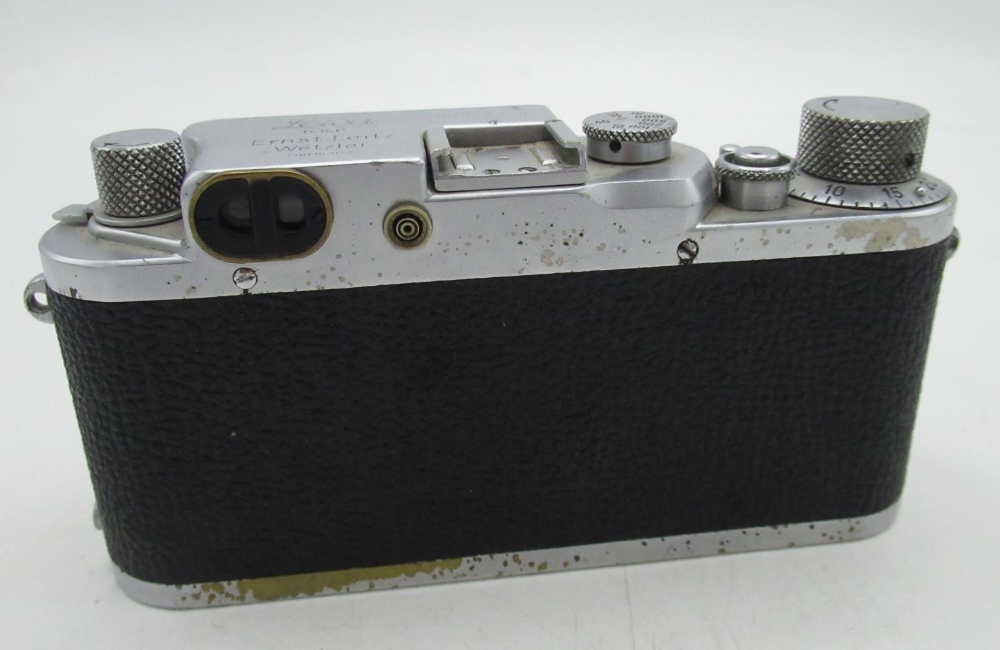 Leica IIIC with Leitz Elmar 35mm F3.5 lens (lens aperture stuck) - Image 3 of 3