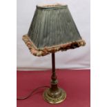 Beal House Collection - Regency style brass table lamp, slender fluted column with beaded sconce