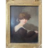 David Hall Collection - English School (C20th); Portrait of a young woman, head and shoulder in
