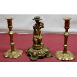 Beal House Collection - Victorian cast gilt metal bowl stand in form of kneeling cherub supporting a
