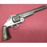 Smith and Wesson model no. 3 single action .44 cal 6 shot rimfire revolver c.1873, serial no. 22109,