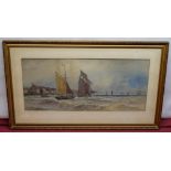 T. B. Hardy (British 1842-1897): Fishing Fleet off the French Coast, watercolour, signed and dated