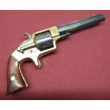 Plant MFG Co. front loading .42 rimfire cup primed cartridge single action 6 shot revolver, 5 1/4