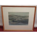 Eric Satchwell (British Contemporary): 'Denton Moor II' watercolour and pencil, inscribed, titled