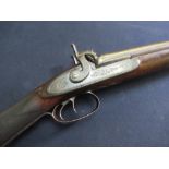 T & W Harrison of Carlisle 12B percussion cap side by side shotgun, with 29.5" Damascus barrels,