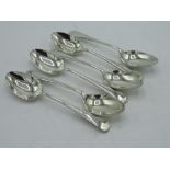 Set of six Geo.V hallmarked Sterling silver Old English teaspoons by John Henry Potter, Sheffield,