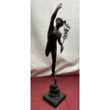 After Giambologna, a patinated bronze study of Mercury standing on the mouth of the God Zephyrus, on