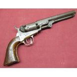 Colt model 1849 pocket revolver, .31cal five shot single action, 6 inch octagonal barrel stamped