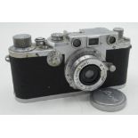 Leica IIIC with Leitz Elmar 35mm F3.5 lens (lens aperture stuck)