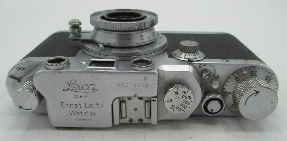 Leica IIIC with Leitz Elmar 35mm F3.5 lens (lens aperture stuck) - Image 2 of 3