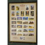 Framed set of Castella Panatellas railway picture cards issue Jan1922 in search of steam 46cm x 65cm